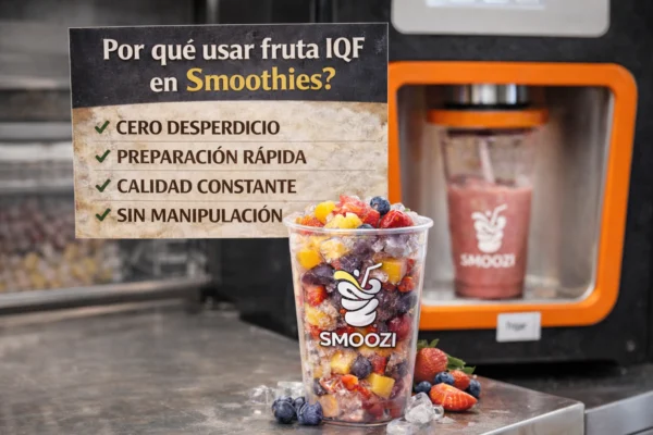 Fruta congelada IQF para smoothies profesionales | SMOOZI fruta congelada IQF para smoothies en vaso listo para máquina automática de smoothies smoozi